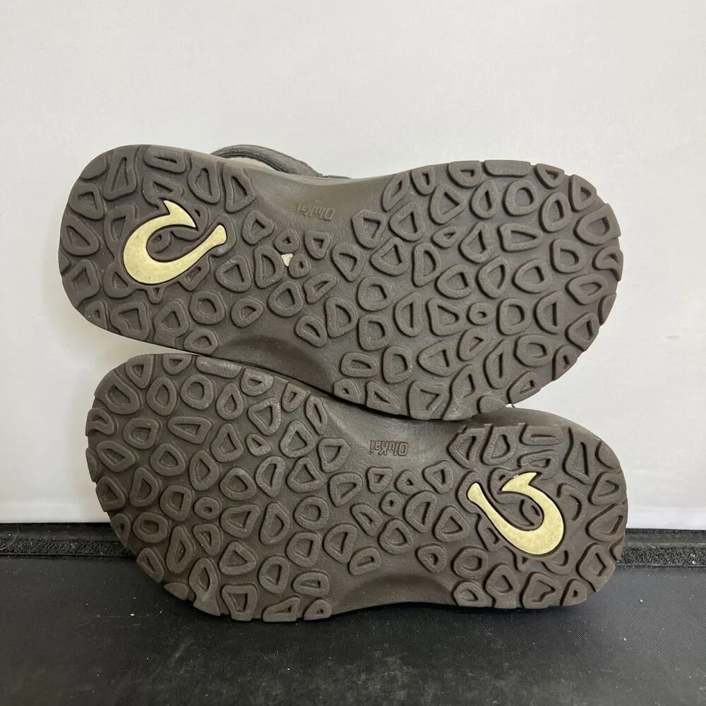 Olukai Hokua Toddler 9/10 Flip Flop Sandals Brown Heel Strap Sandals Boys Chrty